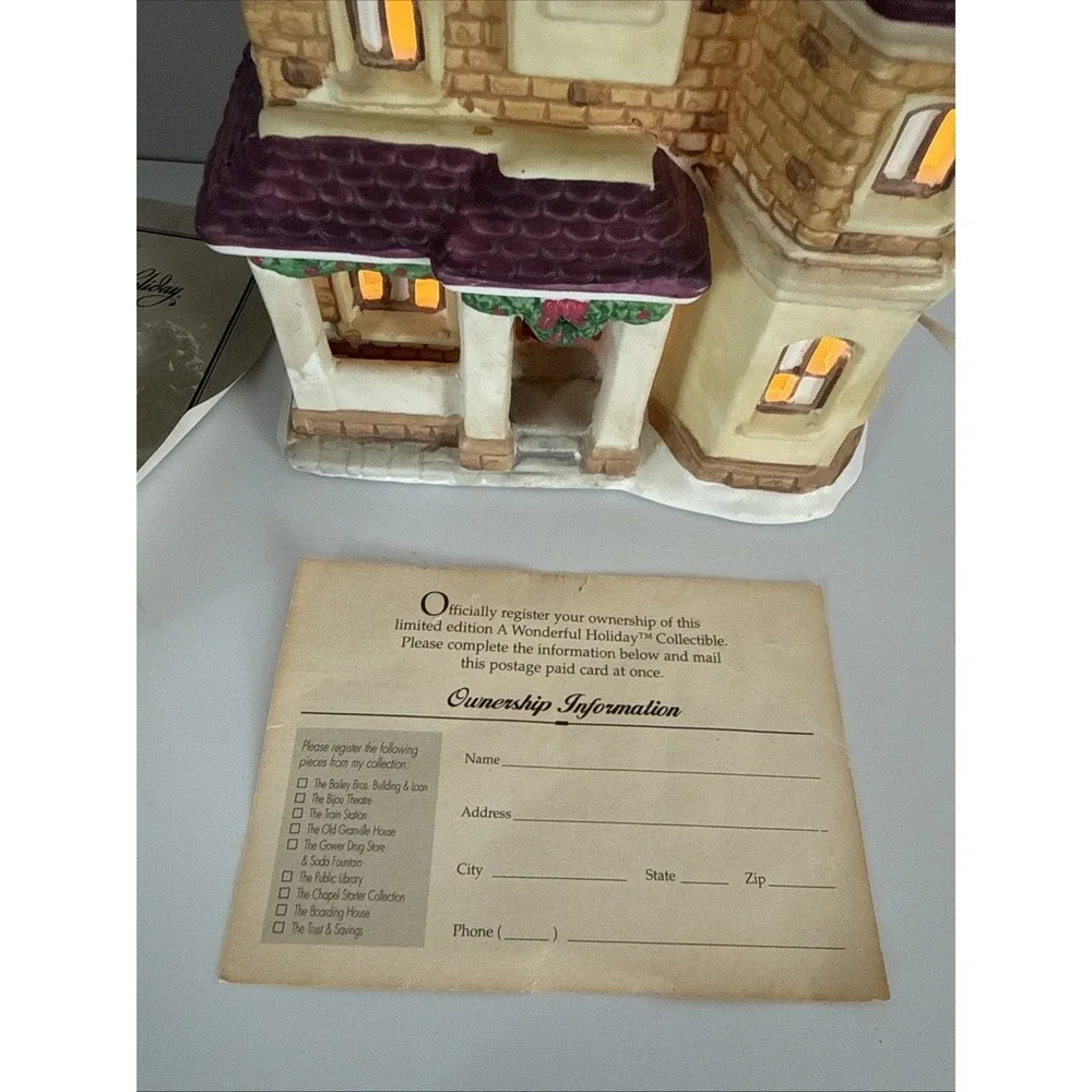 'It's a Wonderful Life' CERTIFIED Holiday Village 1997 -Bedford Falls House RARE